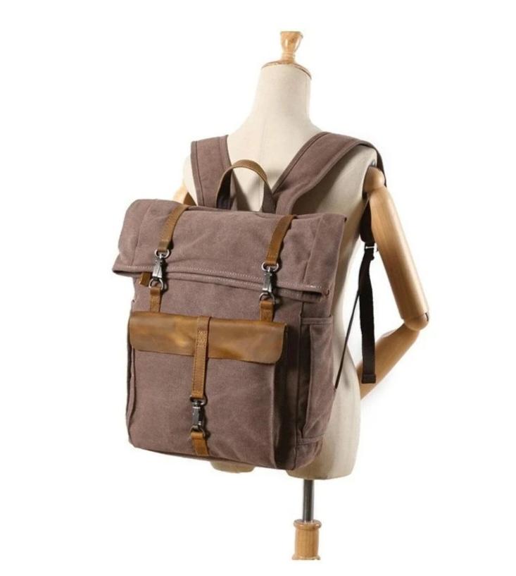 Canvas Leather Backpack