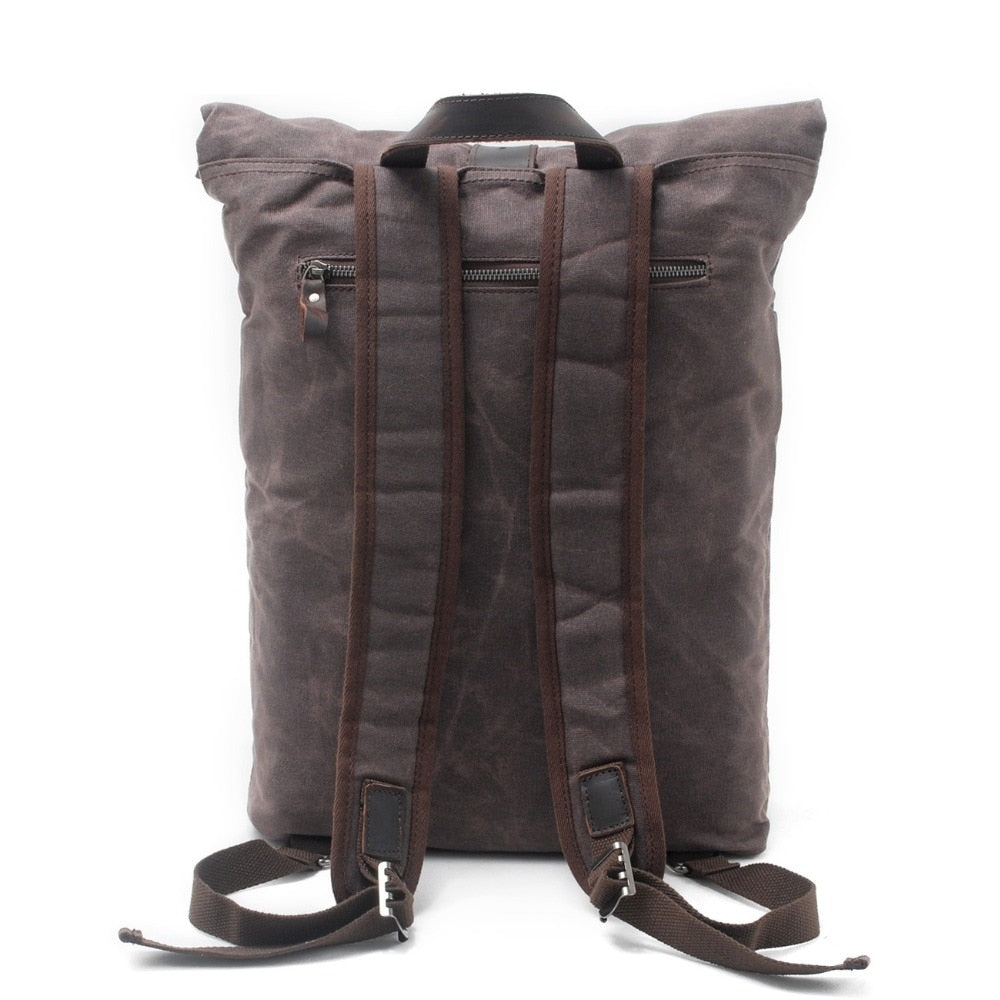 Journeyman Leather Canvas Backpack