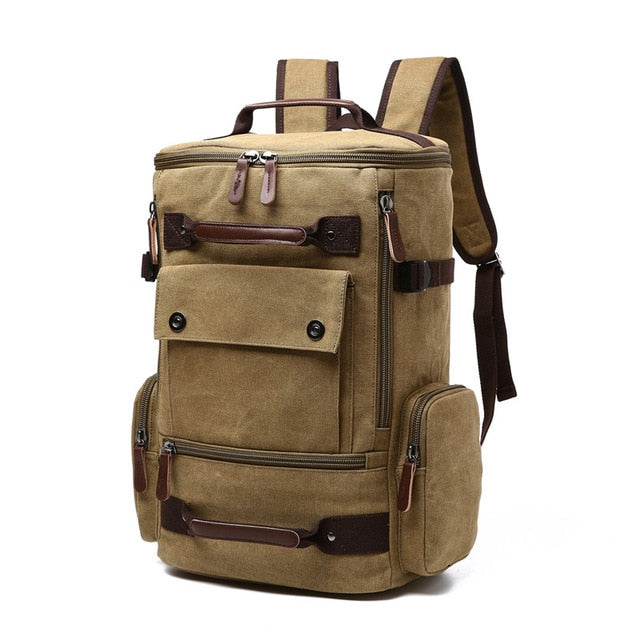 Journeyman Leather Canvas Backpack