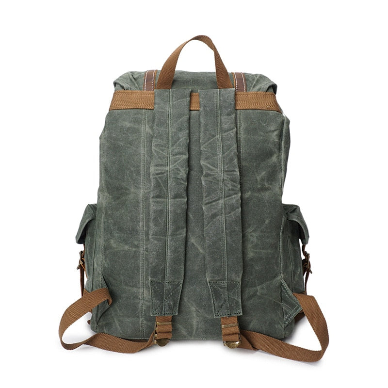 Vintage Canvas Leather Waterproof Backpack