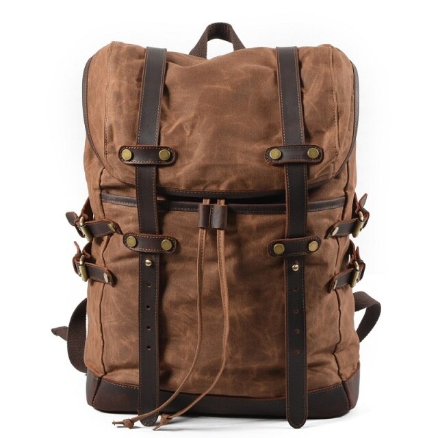 Benjamin Canvas Leather Backpack