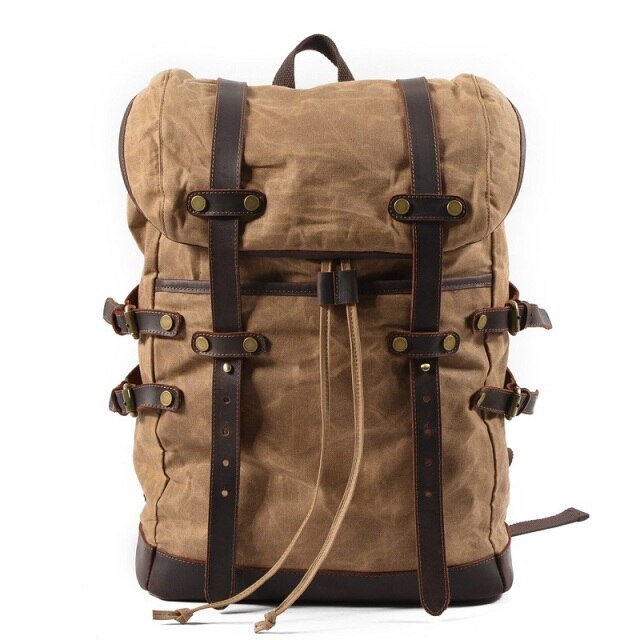 Benjamin Canvas Leather Backpack