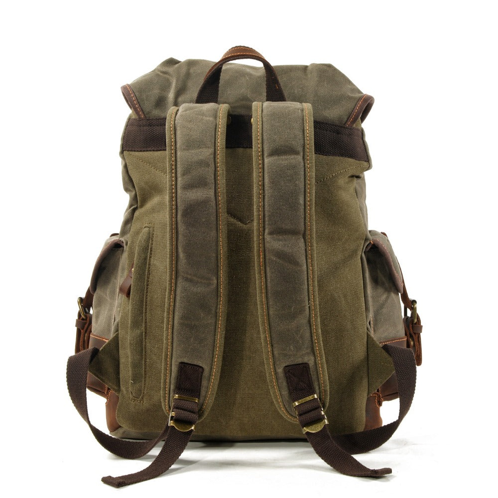 Vintage Canvas Leather Waterproof Backpack